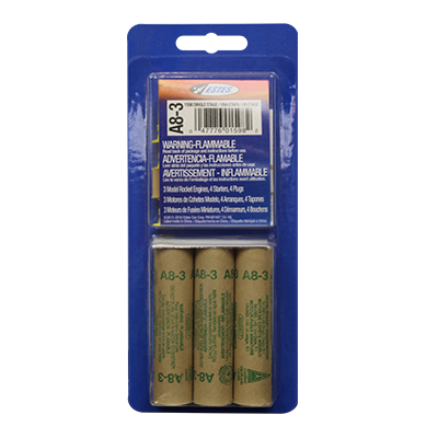 MODEL ROCKET A8-3 ENGINES (SRP: $14.99)