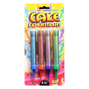 COLORED CAKE FOUNTAIN (4 PACK)
